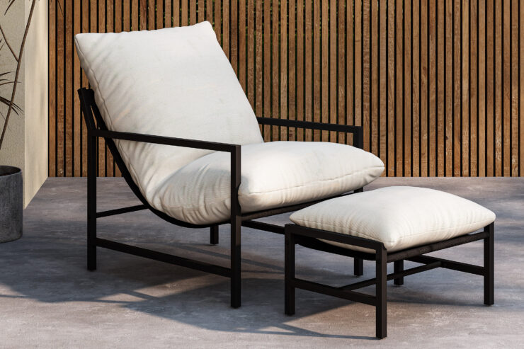 Corso – Fauteuil lounge – Beige, Noir – 86 x 68 x 67 cm