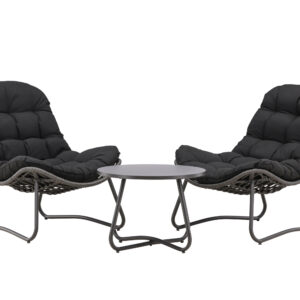 Cala – Salon lounge – Gris, Anthracite – Table : x 58 x Canapé :93 x 68 x 76 cm