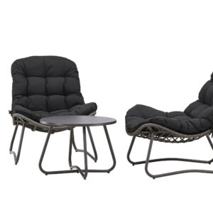 Cala – Salon lounge – Gris, Anthracite – Table : x 58 x Canapé :93 x 68 x 76 cm