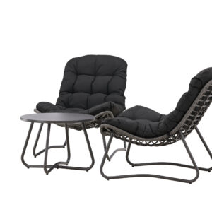 Cala – Salon lounge – Gris, Anthracite – Table : x 58 x Canapé :93 x 68 x 76 cm