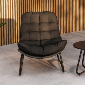 Cala – Salon lounge – Gris, Anthracite – Table : x 58 x Canapé :93 x 68 x 76 cm