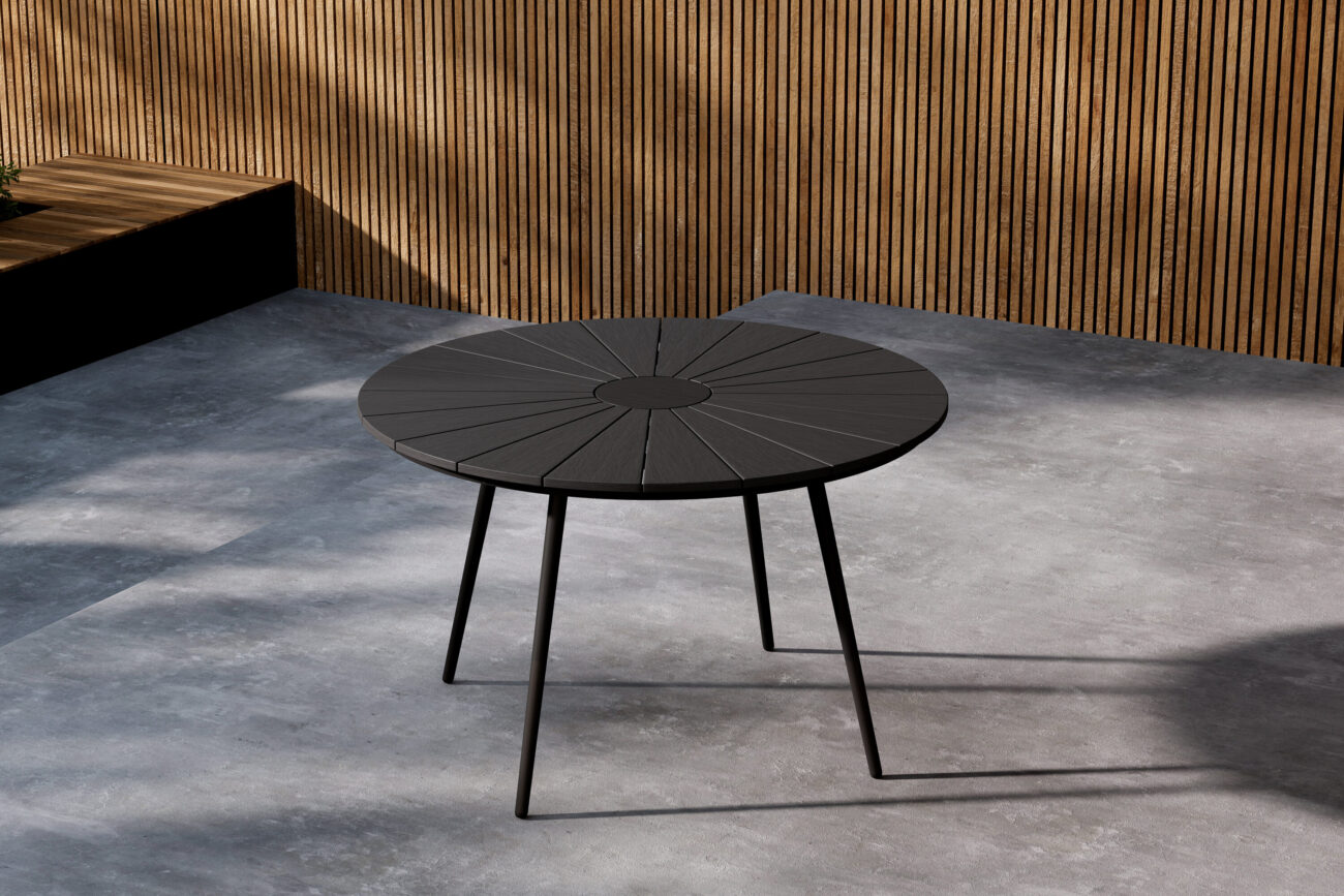 San Vito – Table à manger ronde – Noir – ⌀120 cm