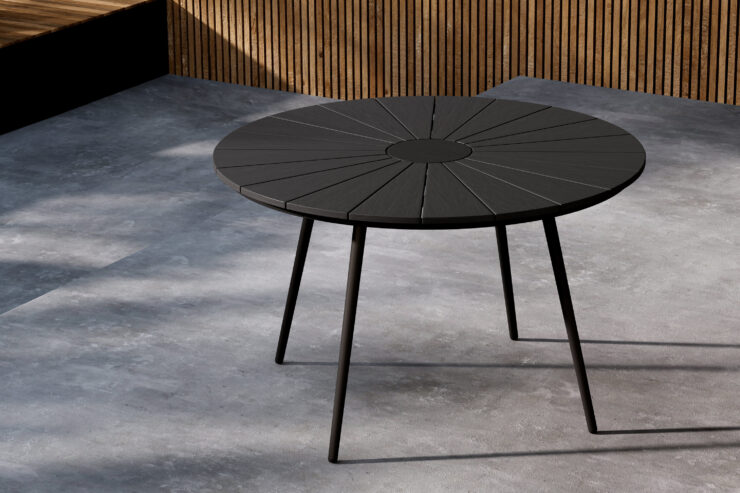 San Vito – Table à manger ronde – Noir – ⌀120 cm