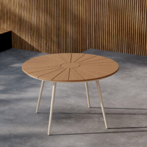 San Vito – Table à manger ronde – Beige, Naturel – ⌀120 cm