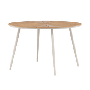 San Vito – Table à manger ronde – Beige, Naturel – ⌀120 cm