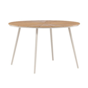 San Vito – Table à manger ronde – Beige, Naturel – ⌀120 cm