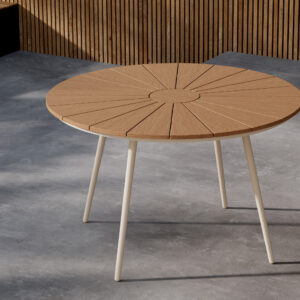 San Vito – Table à manger ronde – Beige, Naturel – ⌀120 cm