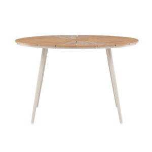 San Vito – Table à manger ronde – Beige, Naturel – ⌀120 cm