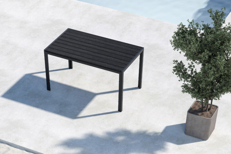 Mirko – Table à manger rectangulaire – Noir – 140 x 80 cm