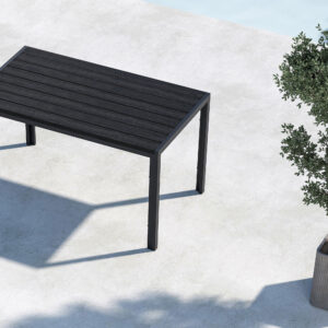 Mirko – Table à manger rectangulaire – Noir – 140 x 80 cm