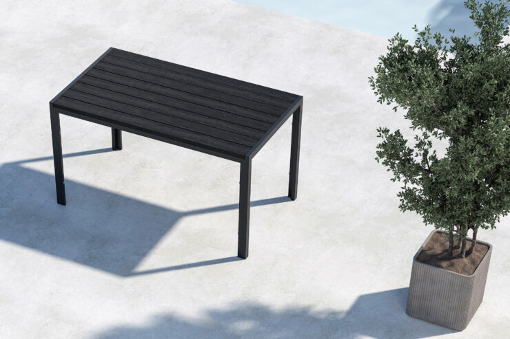 Mirko – Table à manger rectangulaire – Noir – 140 x 80 cm