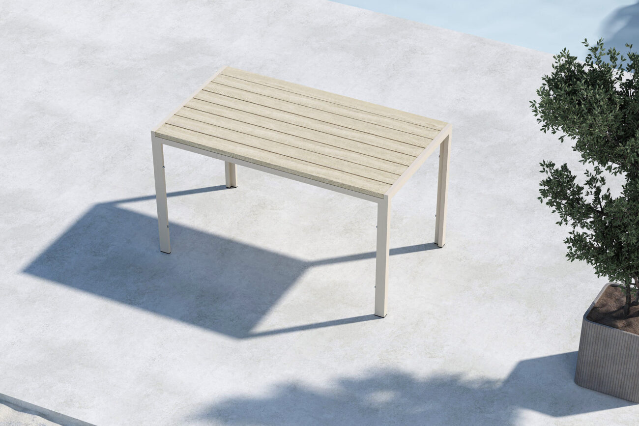 Mirko – Table à manger rectangulaire – Beige – 140 x 80 cm
