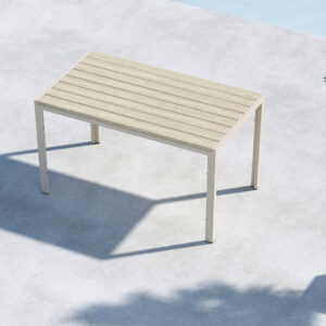 Mirko – Table à manger rectangulaire – Beige – 140 x 80 cm