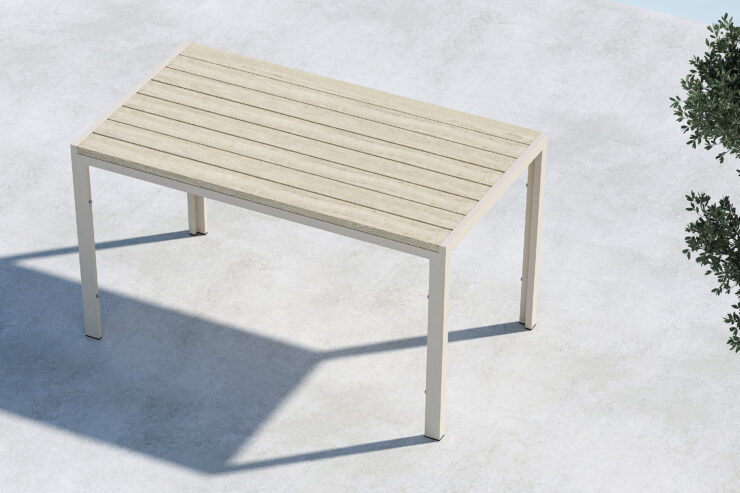 Mirko – Table à manger rectangulaire – Beige – 140 x 80 cm