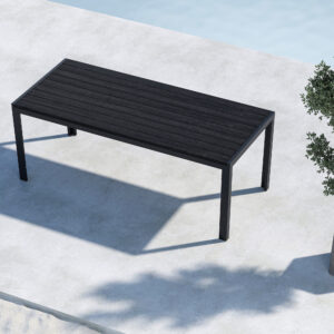 Mirko – Table à manger rectangulaire – Noir – 205 x 90 cm