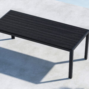 Mirko – Table à manger rectangulaire – Noir – 205 x 90 cm