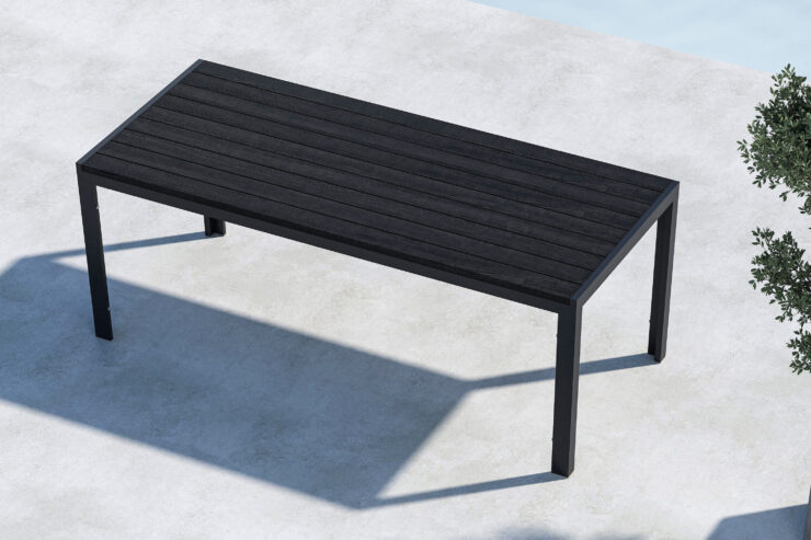 Mirko – Table à manger rectangulaire – Noir – 205 x 90 cm