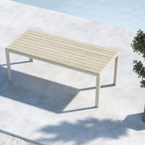Mirko – Table à manger rectangulaire – Beige – 205 x 90 cm