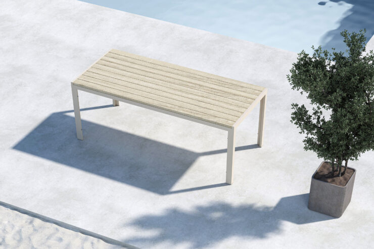 Mirko – Table à manger rectangulaire – Beige – 205 x 90 cm