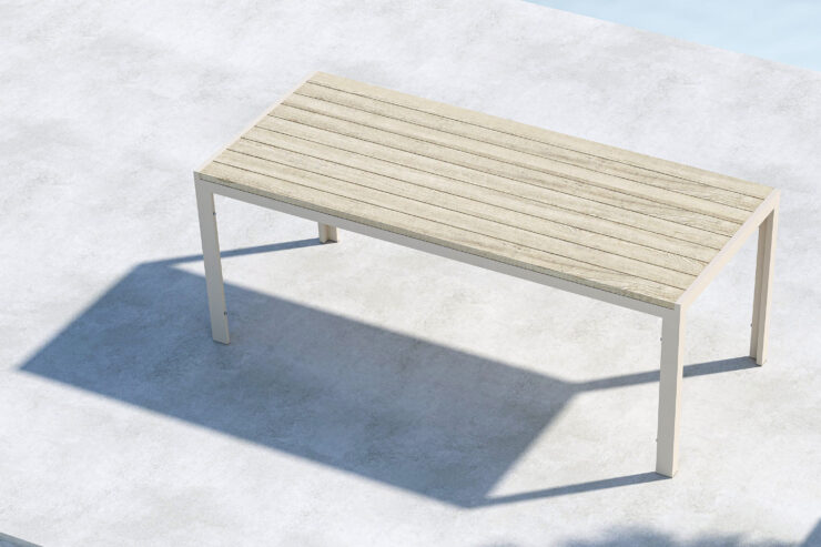 Mirko – Table à manger rectangulaire – Beige – 205 x 90 cm
