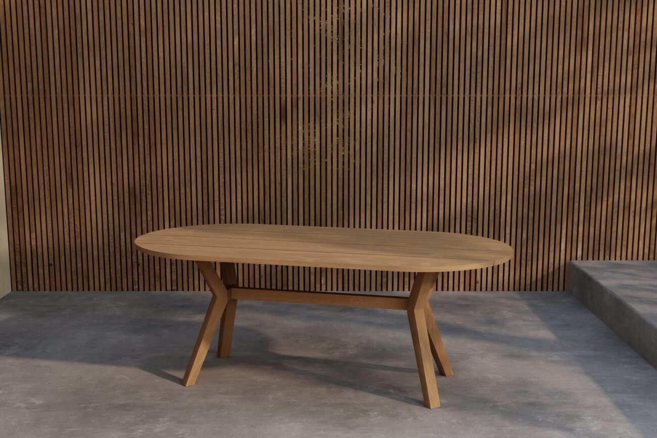 Kenya – Table à manger ovale – Naturel – 200 x 90 cm