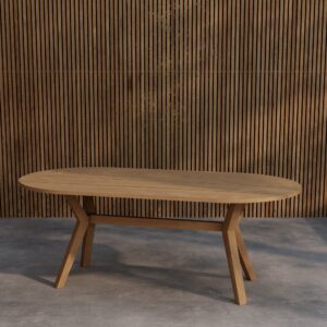 Kenya – Table à manger ovale – Naturel – 200 x 90 cm