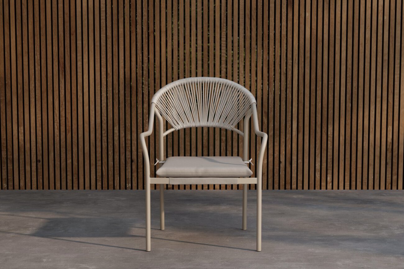 Paros – Chaise de salle à manger – Beige – 65 x 56 x 84 cm