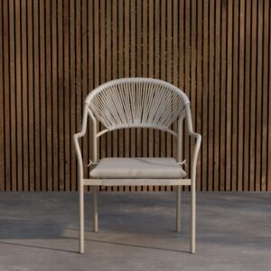Paros – Chaise de salle à manger – Beige – 65 x 56 x 84 cm