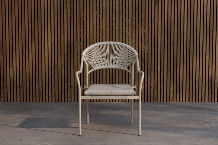 Paros – Chaise de salle à manger – Beige – 65 x 56 x 84 cm