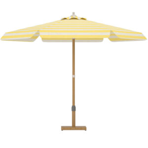 Cerox – Parasol – Blanc, Jaune, Naturel, Marron – ⌀270 cm