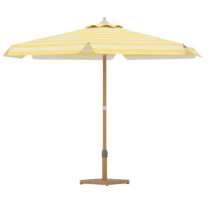 Cerox – Parasol – Blanc, Jaune, Naturel, Marron – ⌀270 cm