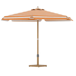 Cerox – Parasol – Blanc, Pêche, Naturel, Marron – ⌀270 cm