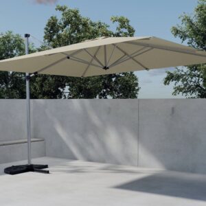 Ita – Parasol – Beige, Argenté, Noir – 294 x 256 x 294 cm