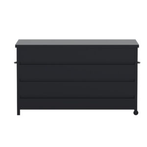Nisis – Coffre à coussins – Noir – 60 x 130 x 75 cm