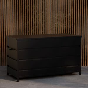 Nisis – Coffre à coussins – Noir – 60 x 130 x 75 cm