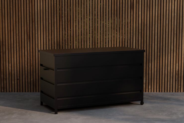 Nisis – Coffre à coussins – Noir – 60 x 130 x 75 cm