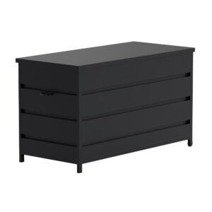Nisis – Coffre à coussins – Noir – 60 x 130 x 75 cm