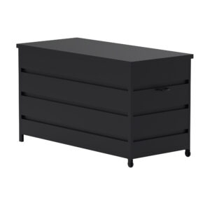 Nisis – Coffre à coussins – Noir – 60 x 130 x 75 cm