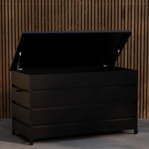Nisis – Coffre à coussins – Noir – 60 x 130 x 75 cm