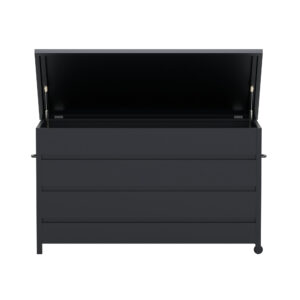 Nisis – Coffre à coussins – Noir – 60 x 130 x 75 cm