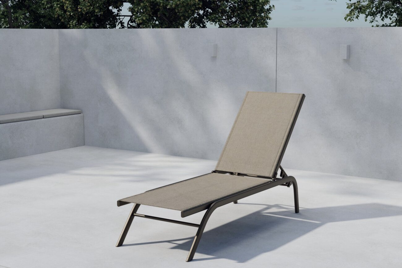 Kastos – Bain de soleil – Beige, Marron – 190 x 58 x 30 cm