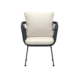 Isola – Chaise de salle à manger – Noir, Beige – 67 x 67 x 71 cm