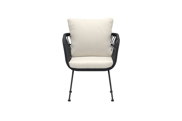 Isola – Chaise de salle à manger – Noir, Beige – 67 x 67 x 71 cm