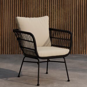 Isola – Chaise de salle à manger – Noir, Beige – 67 x 67 x 71 cm