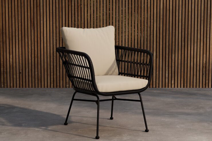 Isola – Chaise de salle à manger – Noir, Beige – 67 x 67 x 71 cm