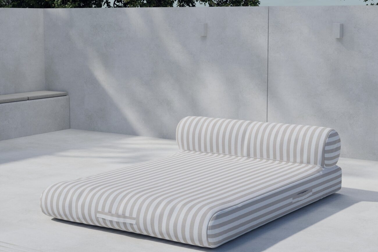 Redang – Bain de soleil – Blanc, Beige – 188 x 135 x 51 cm