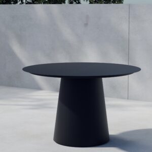 Lanzo – Table à manger ronde – Noir – ø120 cm