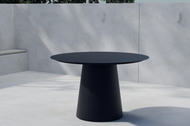 Lanzo – Table à manger ronde – Noir – ø120 cm
