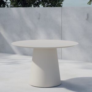 Lanzo – Table à manger ronde – Beige – ø120 cm