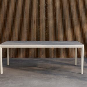 Lino – Table à manger rectangulaire – Beige, Gris clair – 220 x 100 cm